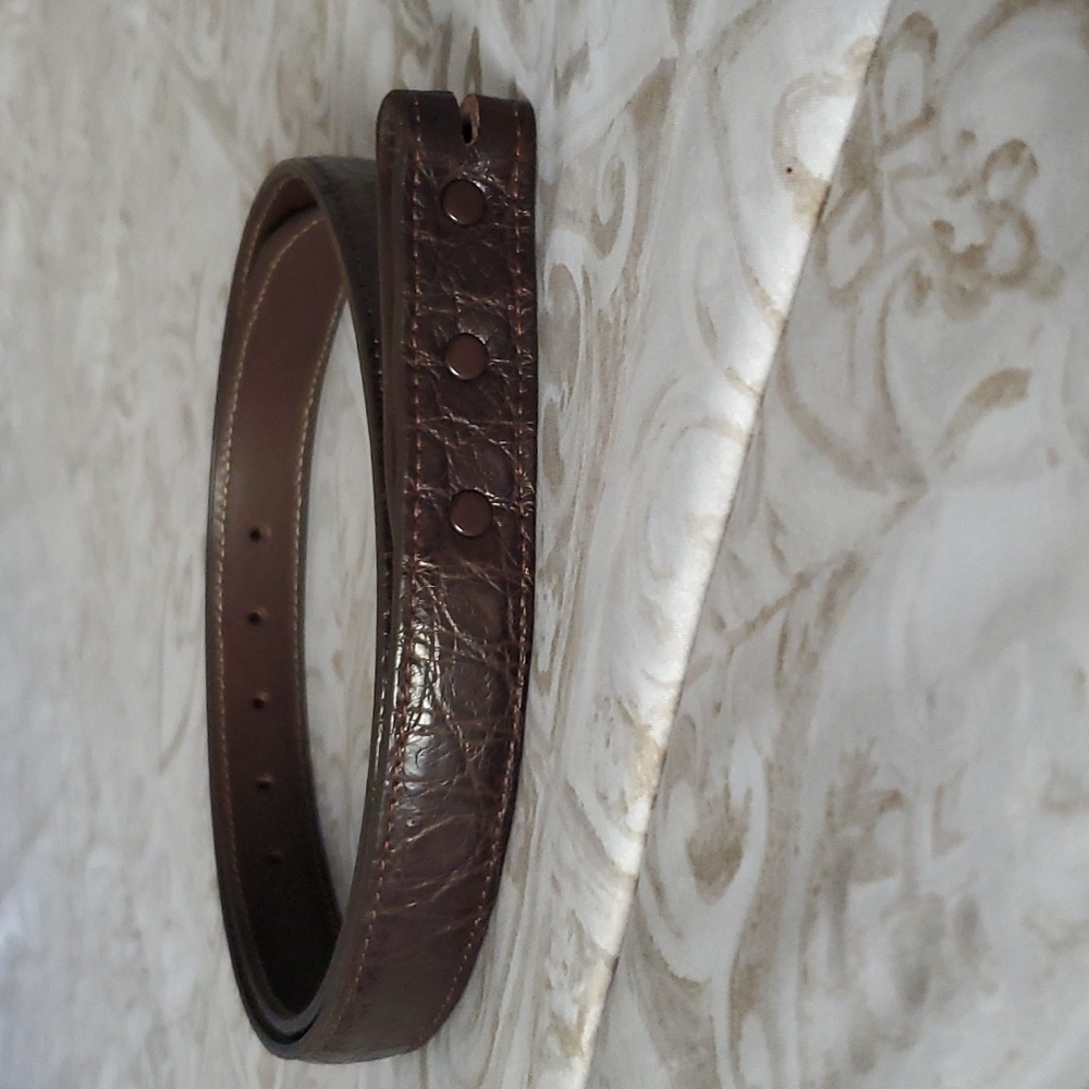 AXEL'S Brown Genuine American Alligator Belt Size 36